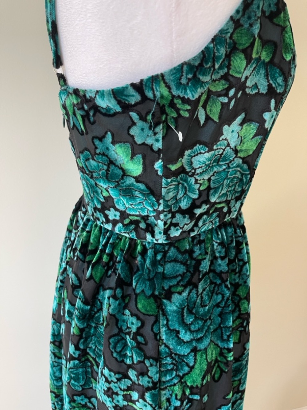 Lulus Minka Emerald Green Floral Velvet Burnout Spaghetti Straps Maxi Dress NWOT - Picture 11 of 11